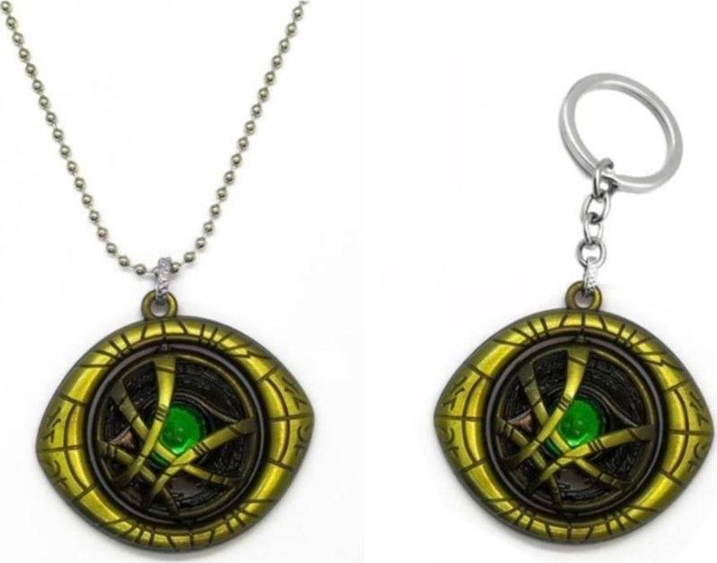 Dr Strange Marvel Avengers Metal Zincirli Kolye Ve Anahtarlık Set