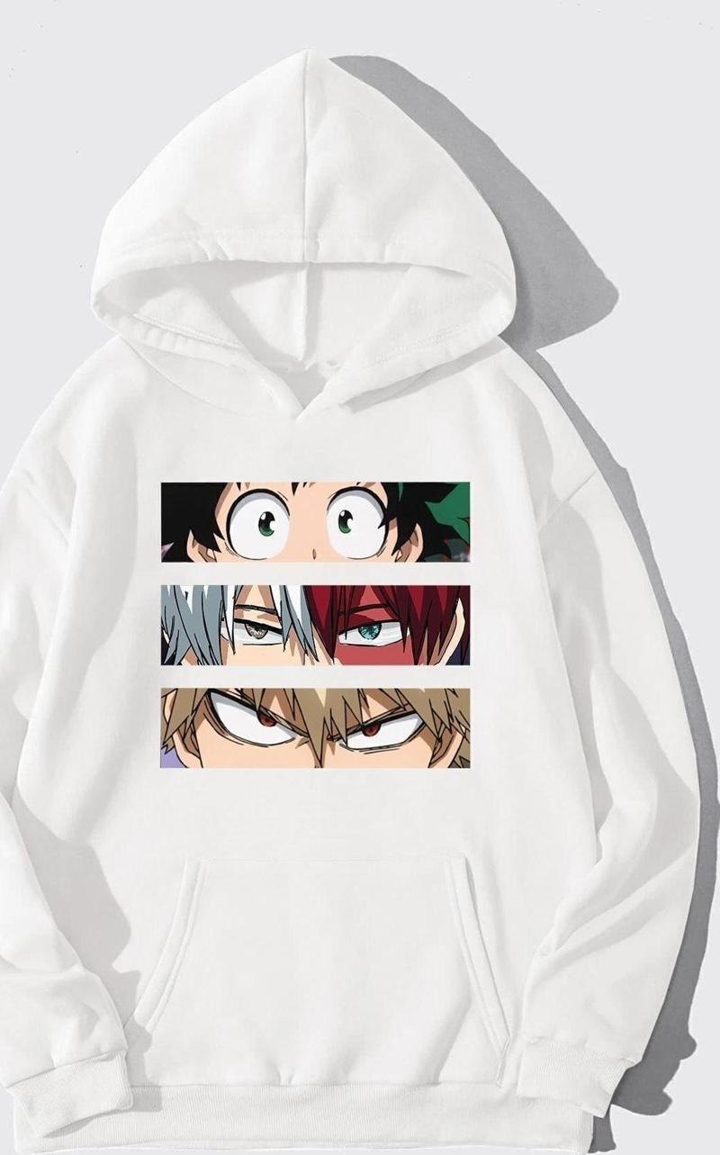 Unisex Makima Hugging Denji Baskılı Sweatshirt