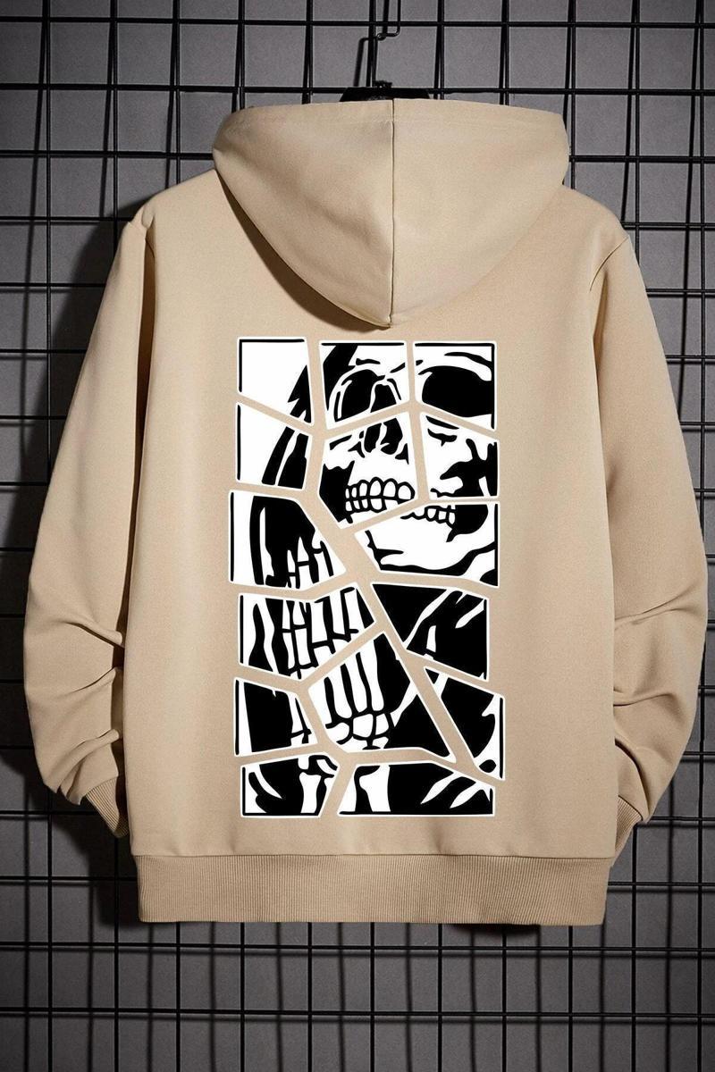 Unisex Skullcracked Baskılı Sweatshirt