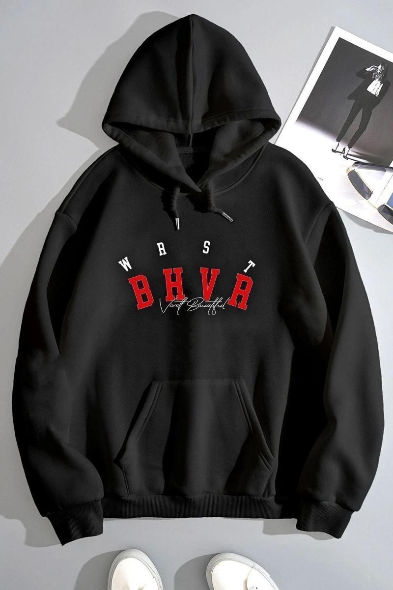 Unisex Bhvr Baskılı Sweatshirt