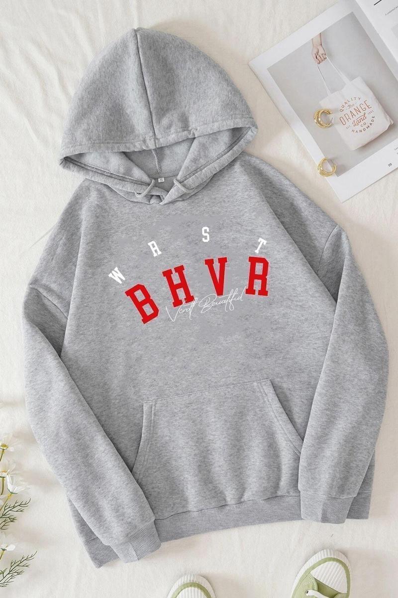 Unisex Bhvr Baskılı Sweatshirt