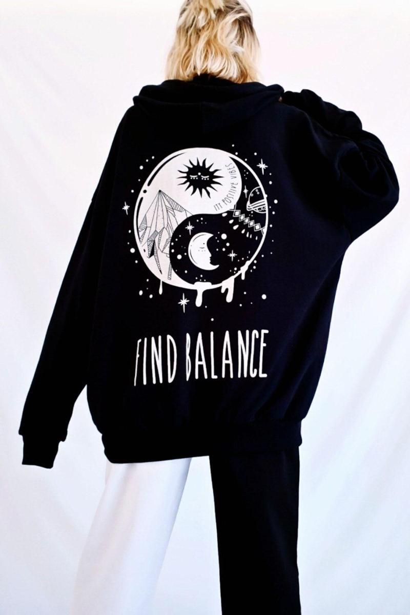 Ying-yang Kapüşonlu Sweatshirt