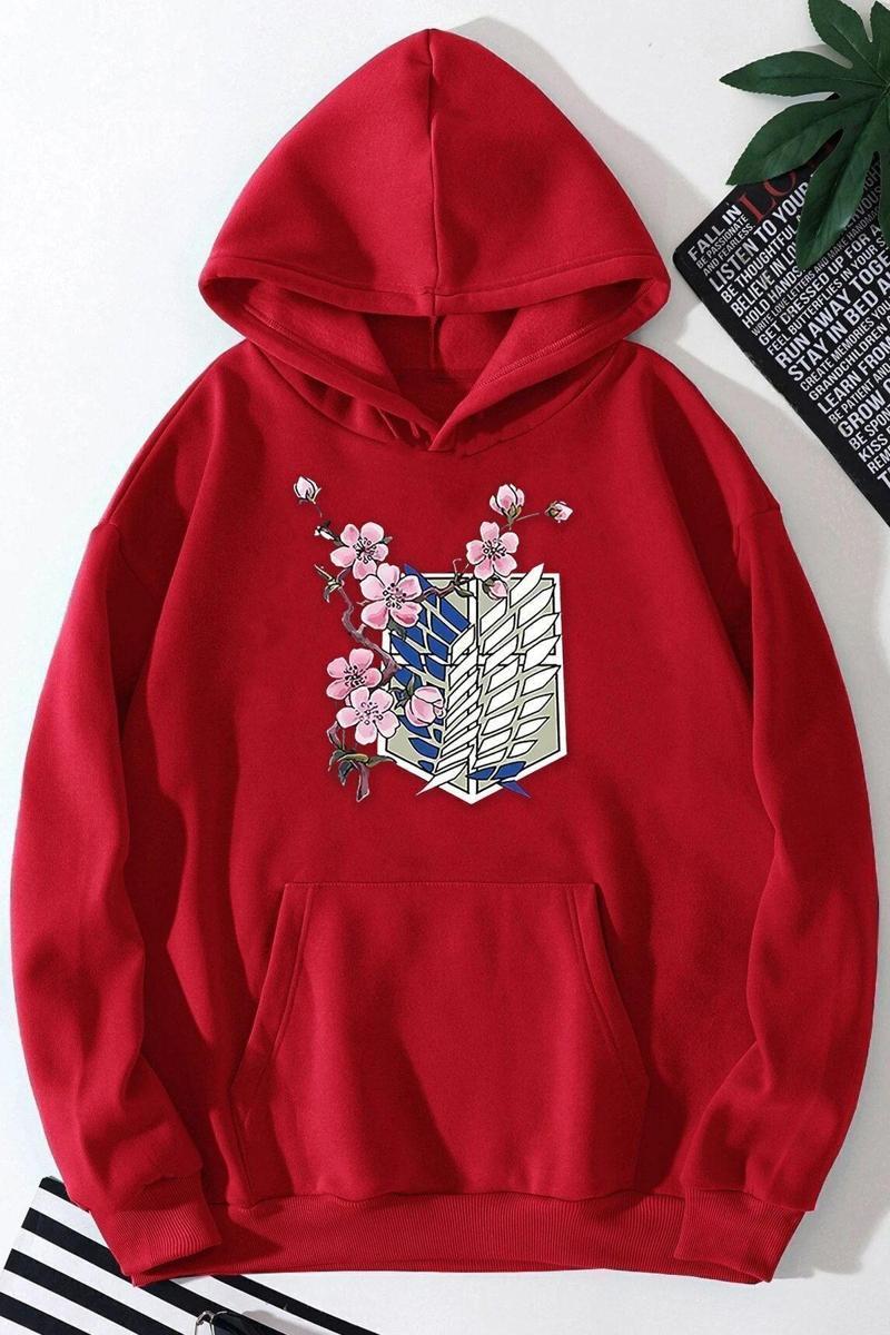 Unisex Flowers Baskılı Sweatshirt