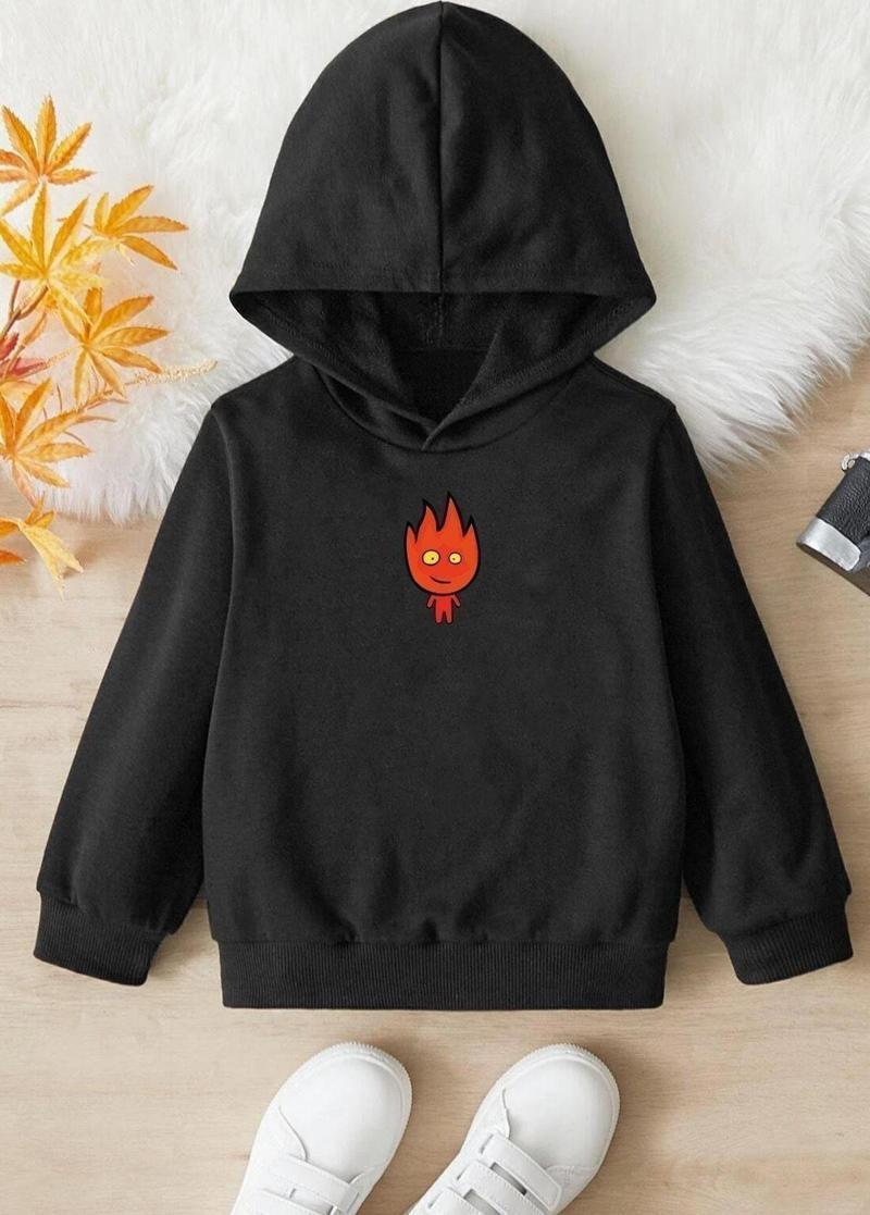 Çocuk Ateş Baskılı Sweatshirt