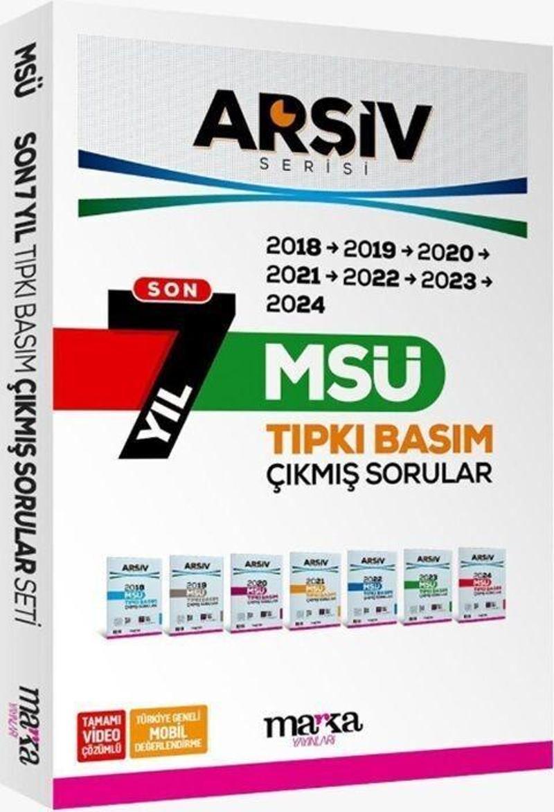 MSÜ Son 7 Yıl ARŞİV Serisi Tıpkı Basım Fasikül Fasikül Çıkmış Sorular Marka Yayınları