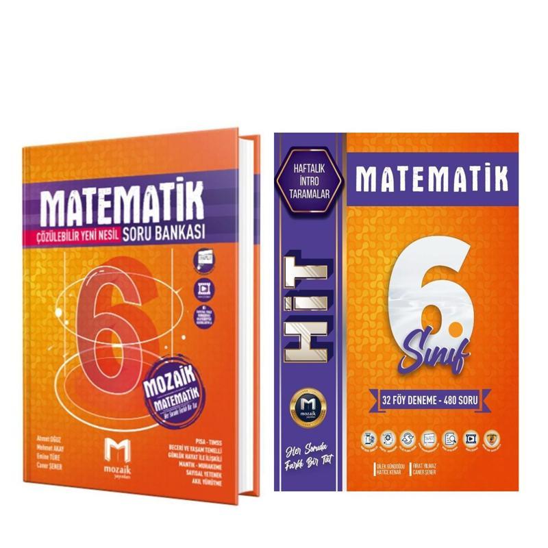 Mozaik 6.Sınıf Matematik Soru Bankası ve HİT 32 Haftalık Deneme Seti 2 Kitap