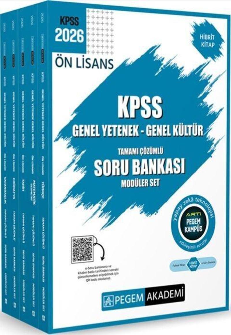 2026 KPSS Ön Lisans Genel Yetenek Genel Kültür Tamamı Çözümlü Soru Bankası Modüler Set Pegem Yayınları