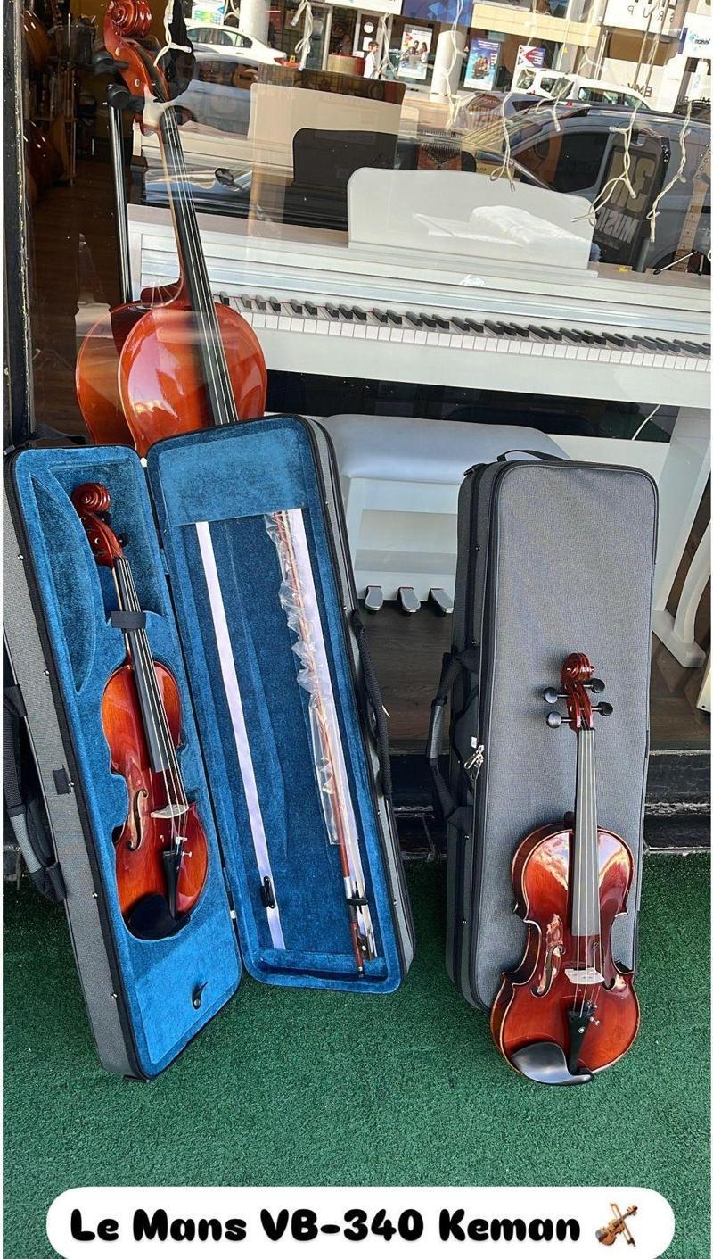 Le Mans Keman Ağaç Keman 4/4 Tam Boy Ağaç Keman Set Halinde