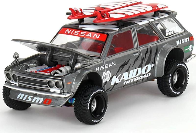 1:64 Diecast Kaido Nissan Datsun 510 Offroad V1 4x4 Mini GT Model Wagon Araba