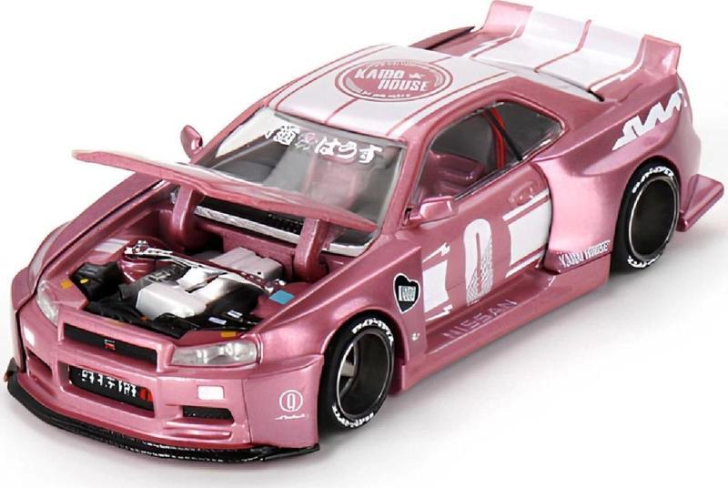 1:64 Diecast Nissan Skyline GT-R34 Racing Factory V1 Mini GT Model Araba