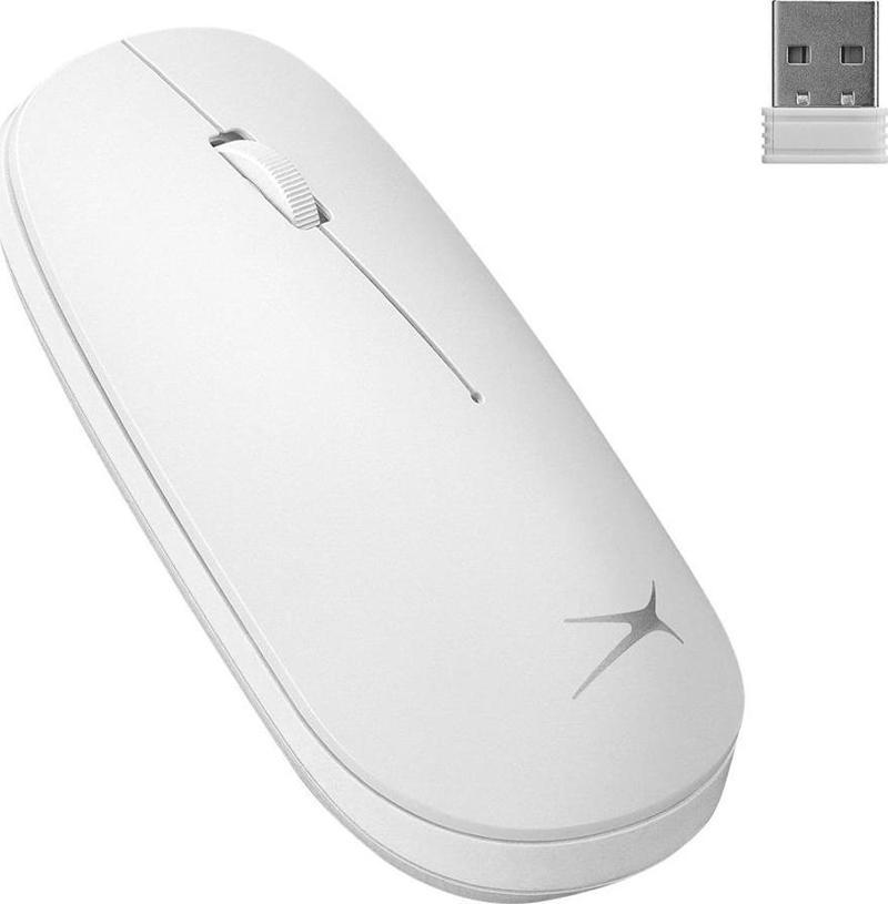 ALBM7305 Beyaz 2.4GHz USB 1600DPI Alkalin Pilli Kablosuz Mouse