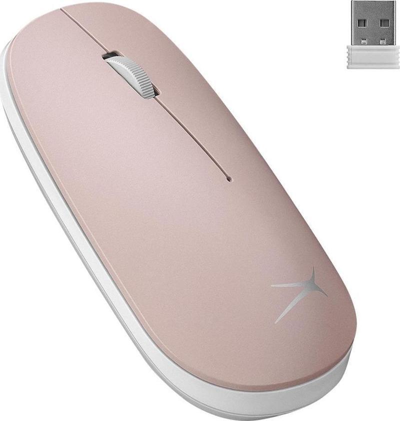 ALBM7305 Pembe 2.4GHz USB 1600DPI Alkalin Pilli Kablosuz Mouse