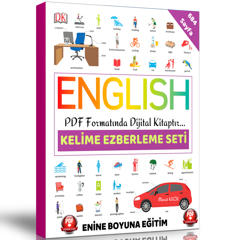 İngilizce Kelime Ezberleme Seti (Pdf Formatında Dijital) - Enine Boyuna Eğitim