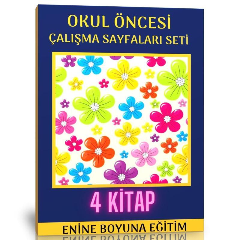 Okul Öncesi Çalışma Sayfaları Eğitim Seti (4 Kitap) - Enine Boyuna Eğitim