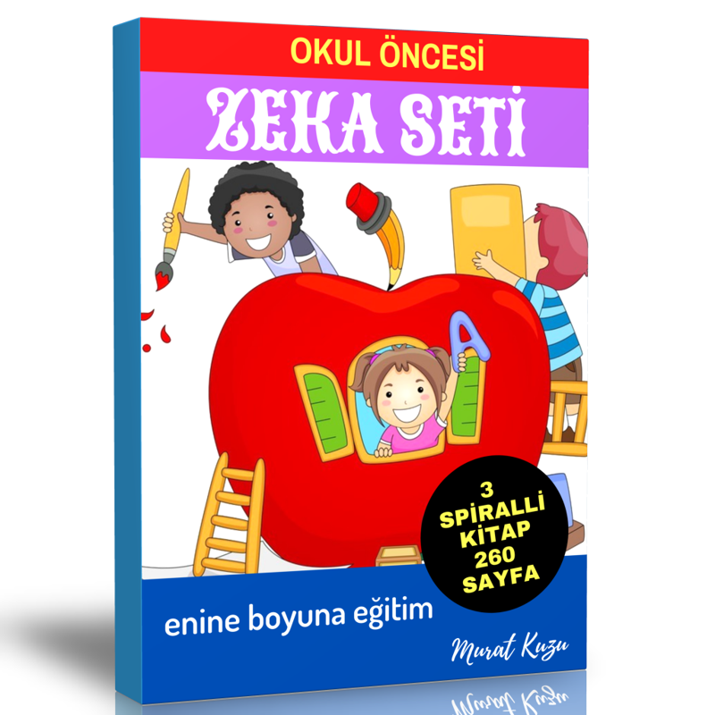 Okul Öncesi Zeka Seti (3 Spiralli Kitap) - Enine Boyuna Eğitim