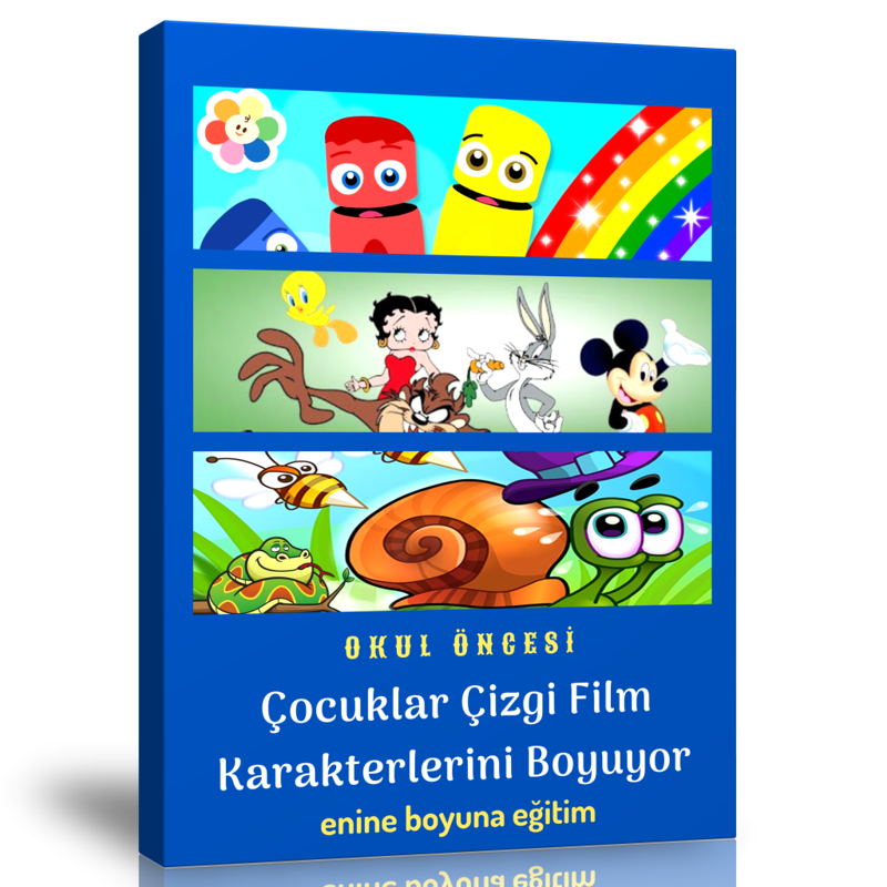 Okul Öncesi Çocuklar Çizgi Film Karakterlerini Boyuyor - Enine Boyuna Eğitim