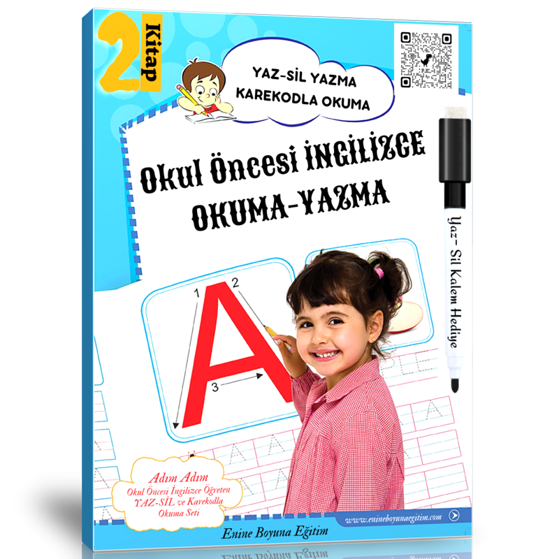 Okul Öncesi İngilizce Okuma-Yazma Eğitim Seti (2 Kitap) - Enine Boyuna Eğitim