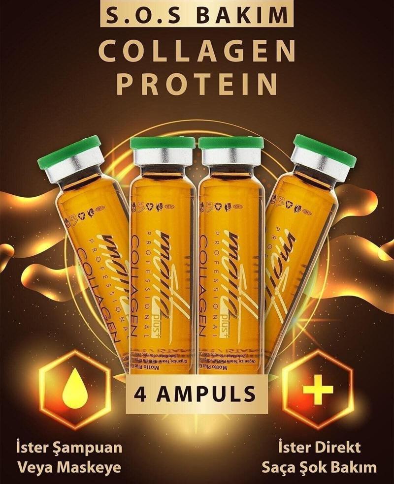 Multivitamin Collagen - Protein Acil Kurtarma Saç Bakım Kürü 4X10Ml 4 Ampul