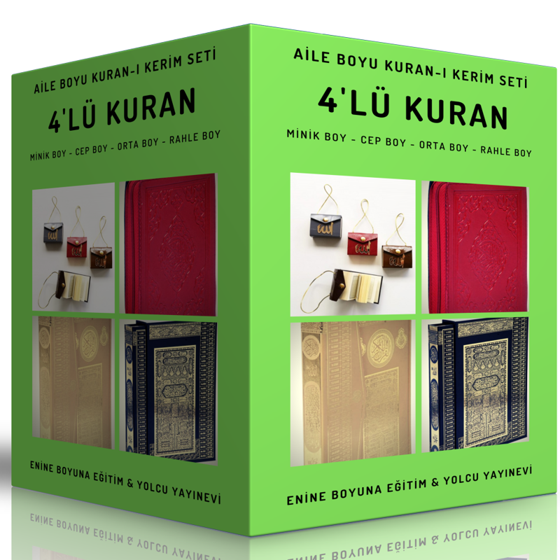Aile Boyu Kuran-I Kerim Seti (4Lü Kuran) - Enine Boyuna Eğitim