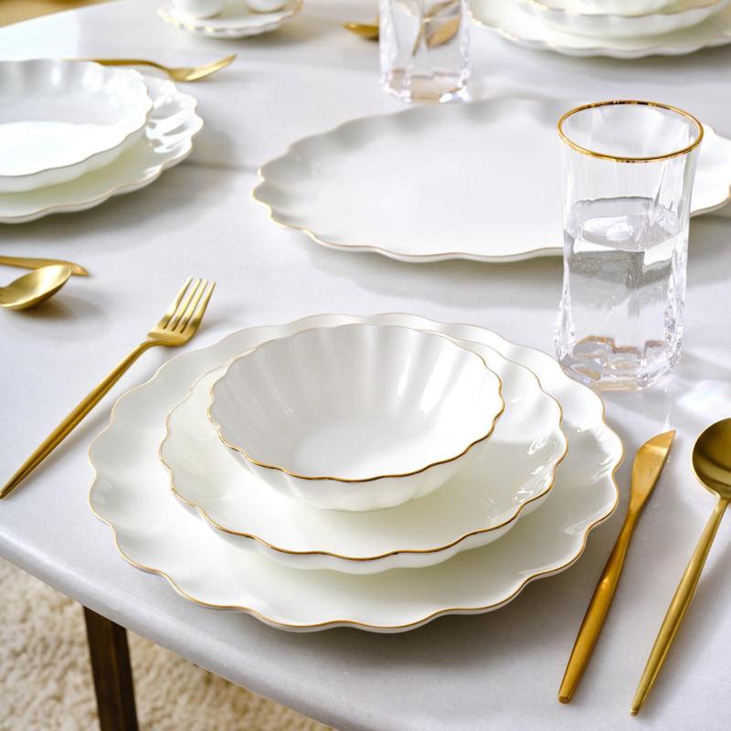 Fine Pearl Extra Shell 58 Parça 12 Kişilik Yemek Takımı Gold