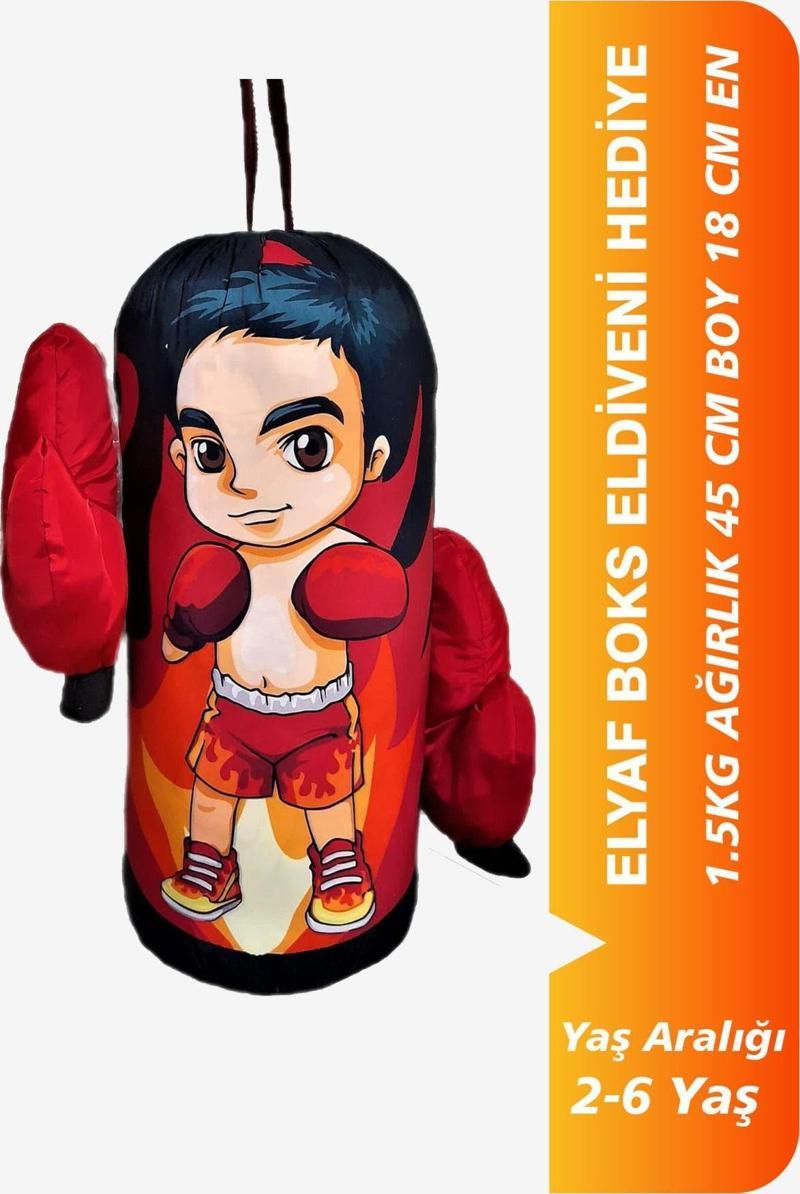 Çocuk Kum Torbası Boks Torbası 2-6 Yaş Orijinal Dayanıklı Unisex Eldiven Hediyeli