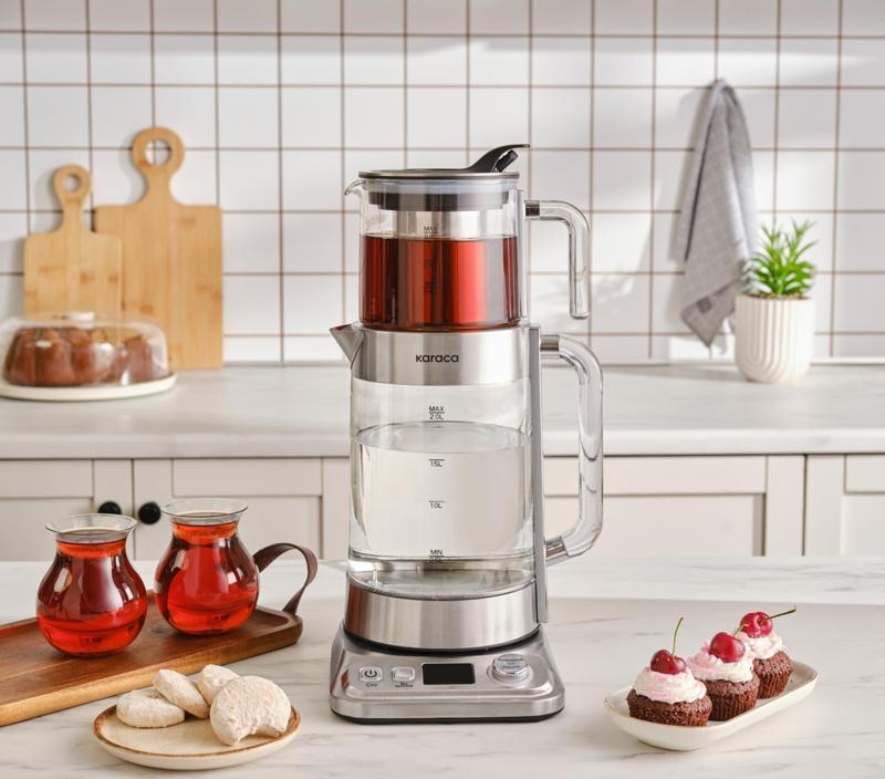 Refika'Dan Xl Cam Çay Makinesi Chrome