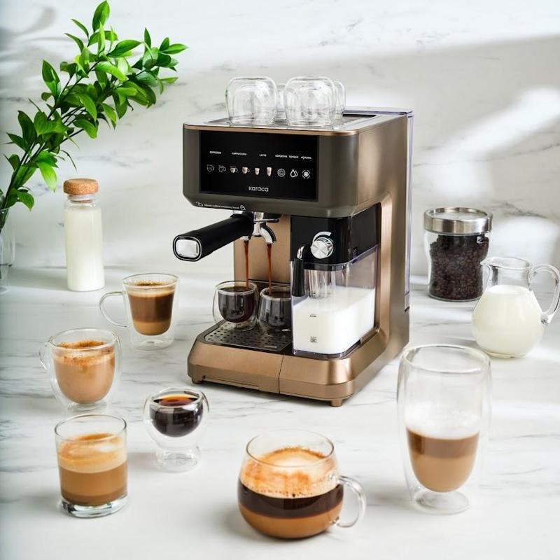 Mycaffe Barista S10 Entegre Süt Hazneli Otomatik Espresso Latte Cappuccino Mak. Walnut Brown