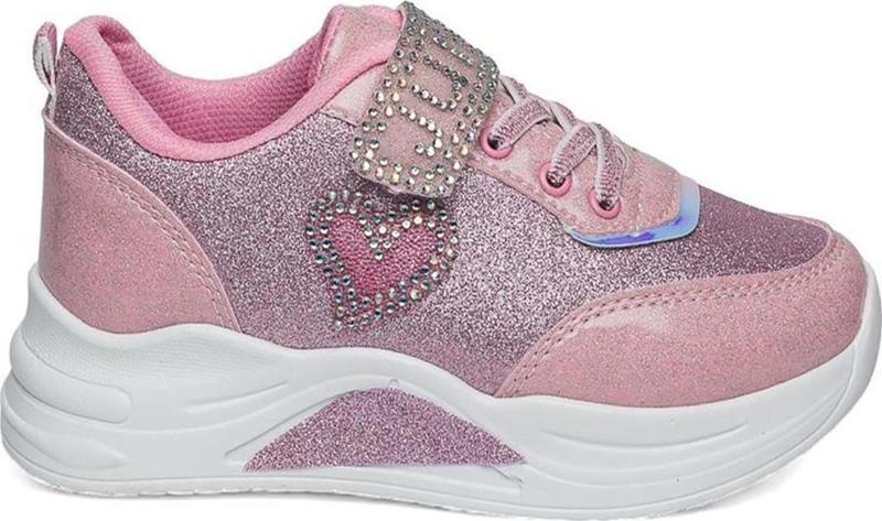 Prj Pembe Simli Kız Çocuk Sneaker Spor Ayakkabı