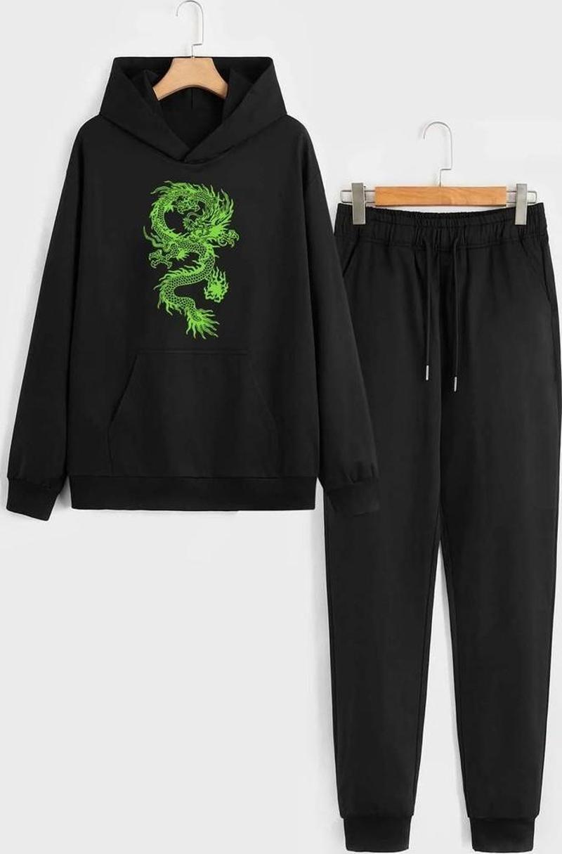 Unisex Chinese Dragon Baskılı Eşofman Takımı