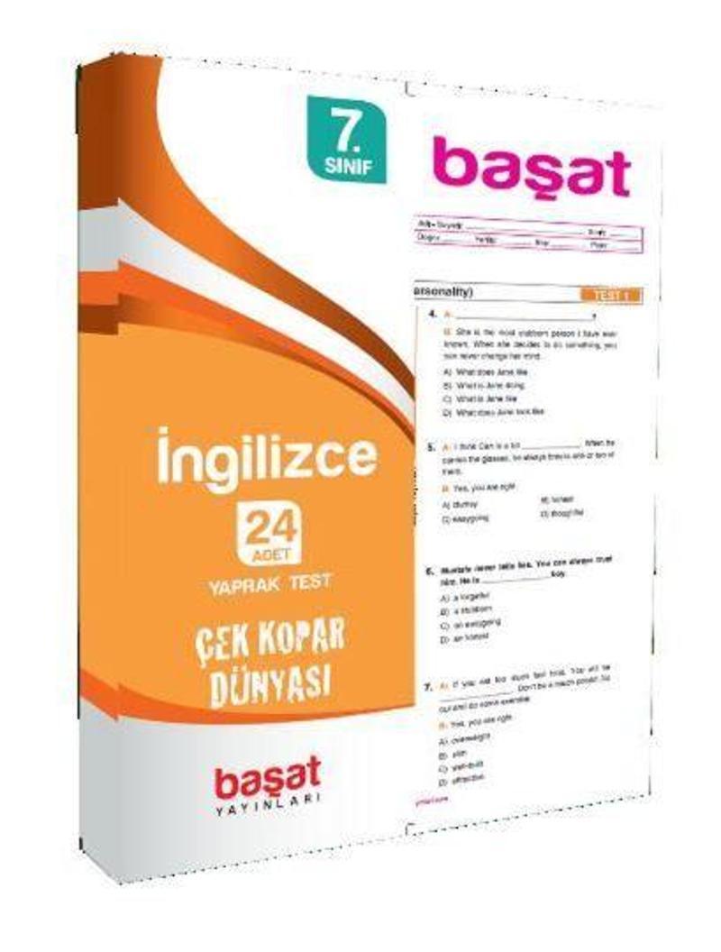 7. Sınıf İngilizce Yaprak Test