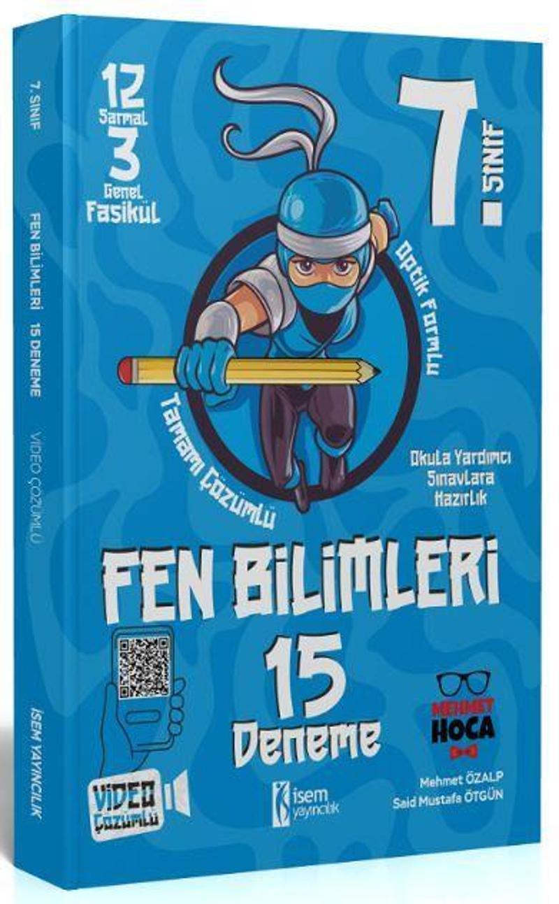 İsem Yayınları 7. Sınıf Fen Bilimleri 15 Deneme Video Çözümlü