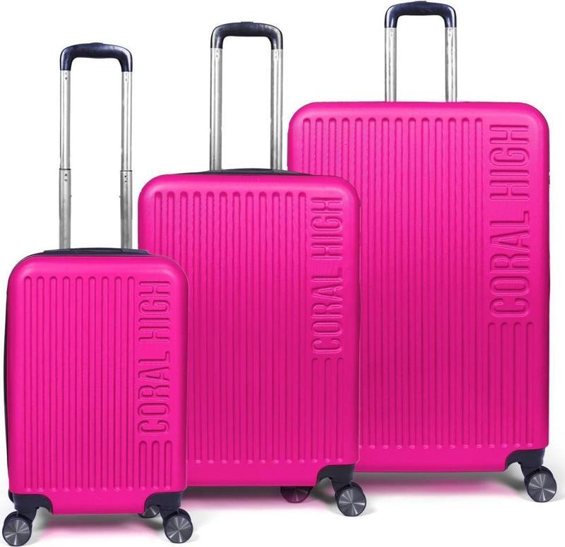 ABS Pembe 3'lü Valiz Seti 16415