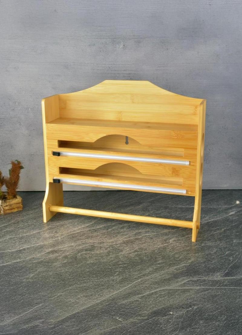 Duvara Asılabilir Folyoluk - Streçlik - Kağıt Havluluk Seti - 4in1 - Bambu - 31 CM