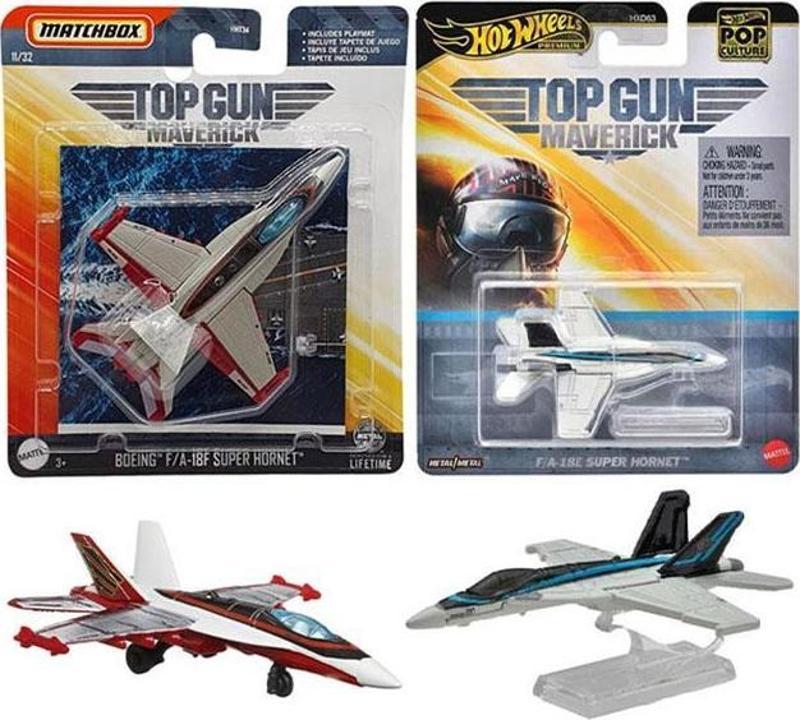 Top Gun Set - Hot Wheels Maverick F/A-18E Super Hornet & Matchbox Boeing F/A-18F Super Hornet (1/64)