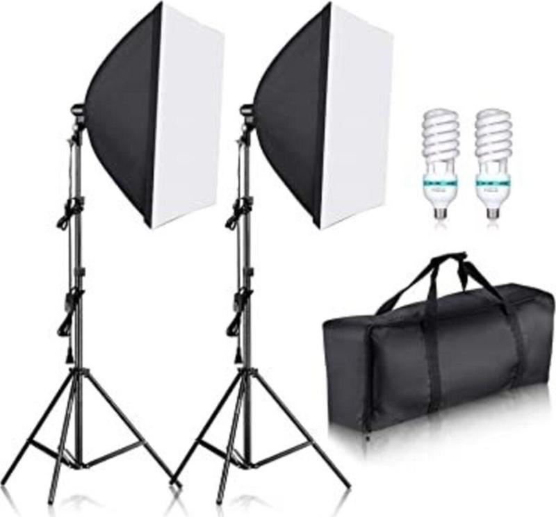 Youtube Video Ve Fotoğraf 2Li Softbox Seti Lambalı Set