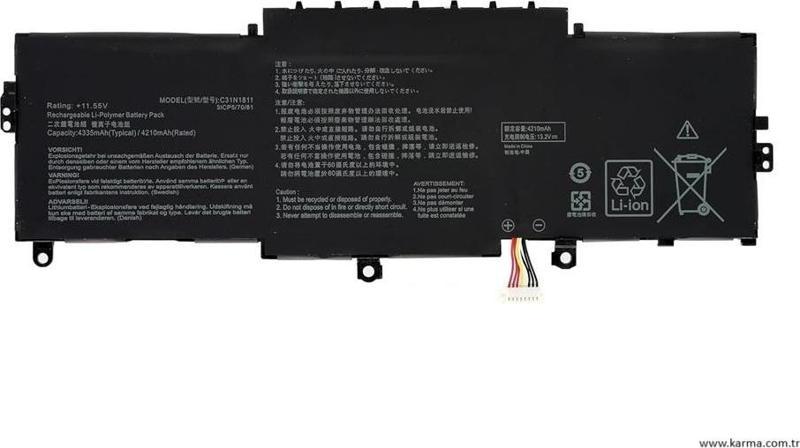 Asus ZenBook 14 UX433F, UX433Fa, UX433Fn, C31N1811 Notebook Bataryası, Laptop Pili / RASL-195