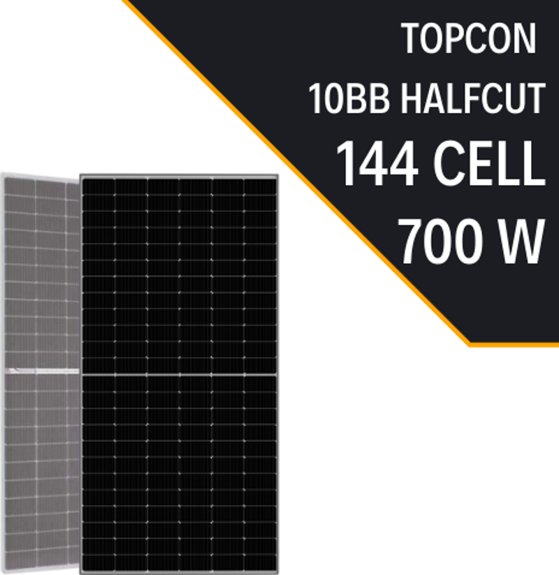 TOPCON BIFACIAL 700W 10BB HALF CUT  GÜNEŞ PANELİ