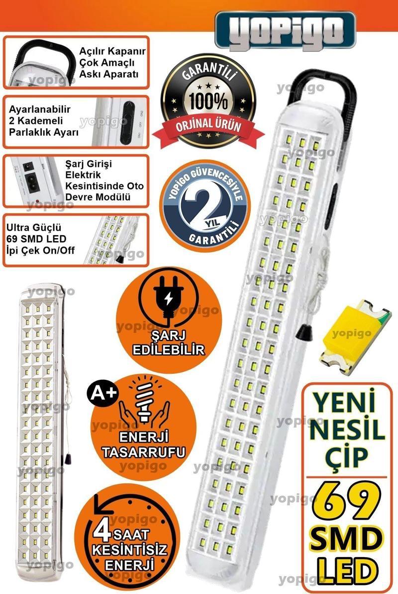 YP 69 Led Şarjlı Otomatik Işıldak 2 Kademel