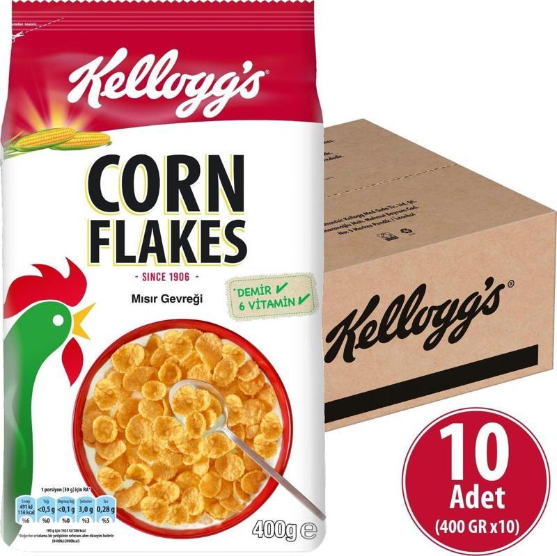 Corn Flakes Kahvaltılık Mısır Gevreği 400 Gr x 10 Adet, Lif Kaynağı, Demir Ve 6 Vitamin Içerir