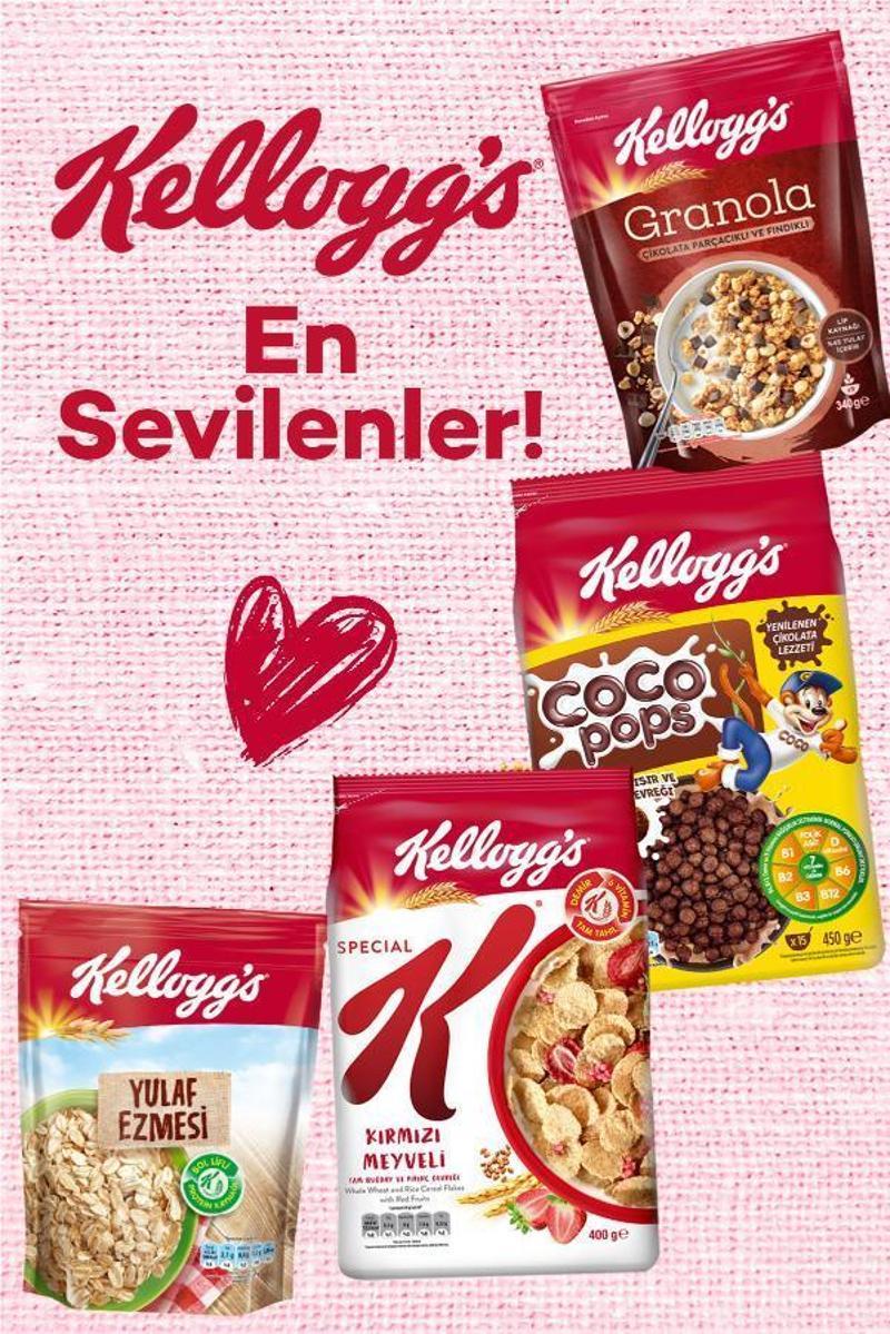 Çikolata Parçacıklı&Fındıklı Granola 340 Gr,Yulaf Ezmesi,Special K ve Cocopops Kahvaltılık