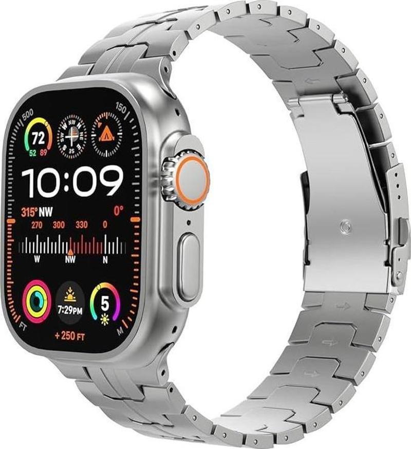 Watch Ultra 2 Amoled Ekran WaterProof 3 Kordonlu Akıllı Saat 1Gb Hafıza Titanyum Gümüş