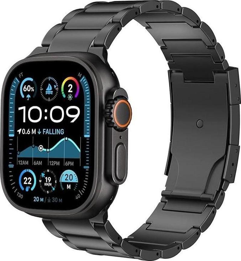 Watch Ultra 2 Amoled Ekran WaterProof 3 Kordonlu Akıllı Saat 1Gb Hafıza Titanyum Siyah