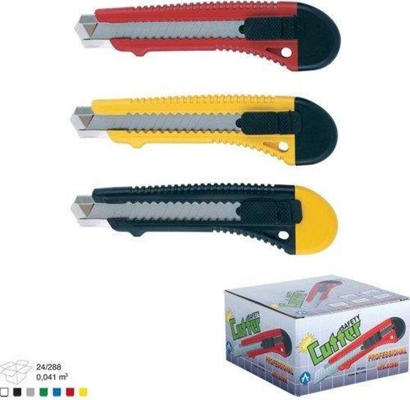 Umbo Profesyonel Metal Ağızlı Plastik Geniş Maket Bıçağı No:2 378 (24 Lü Paket)