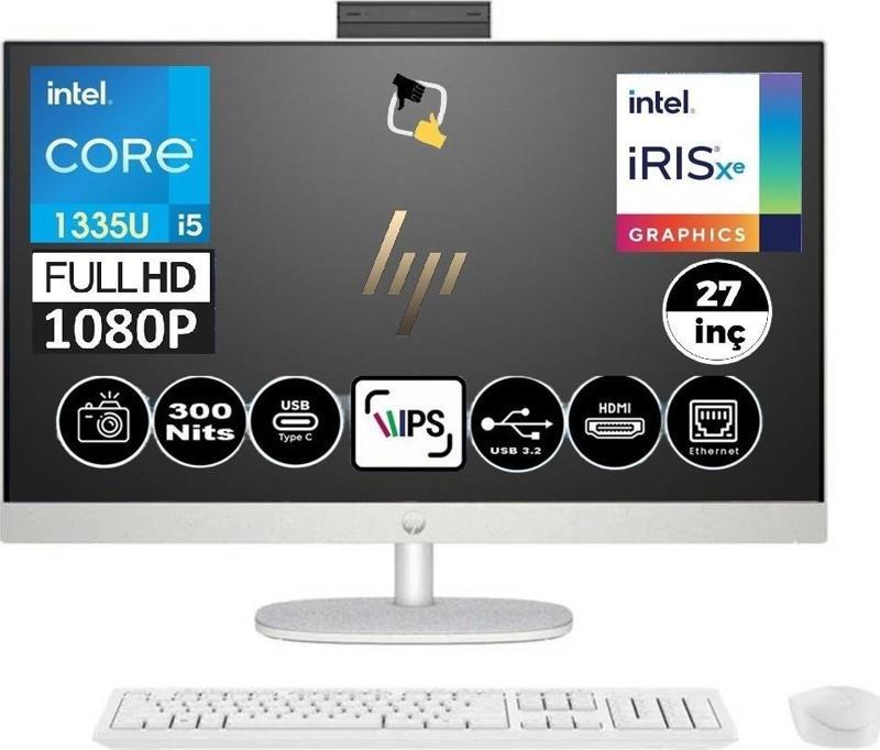 27-CR0007NT 898B7EA I5-1335U 8gb 512SSD 27" Fullhd W11H All In One Bilgisayar