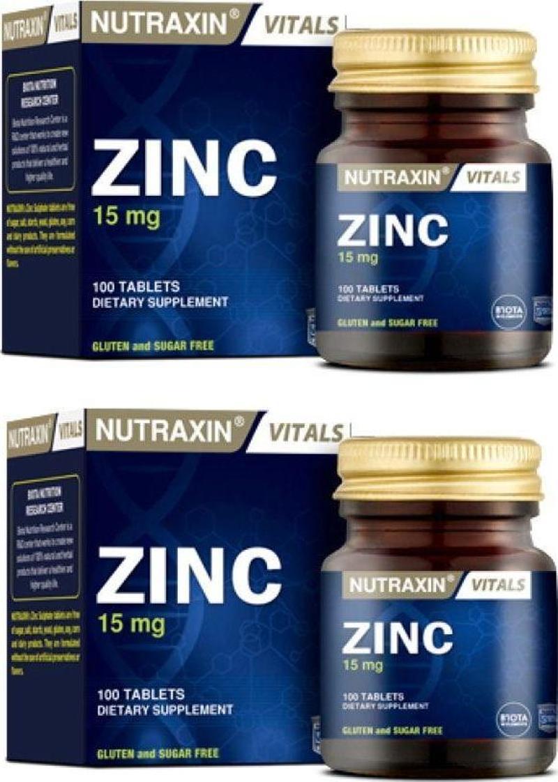 Zinc 15 Mg 100 Tablet X2 Adet