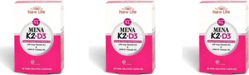 Mena K2 D3 30 Kapsül 3 Kutu