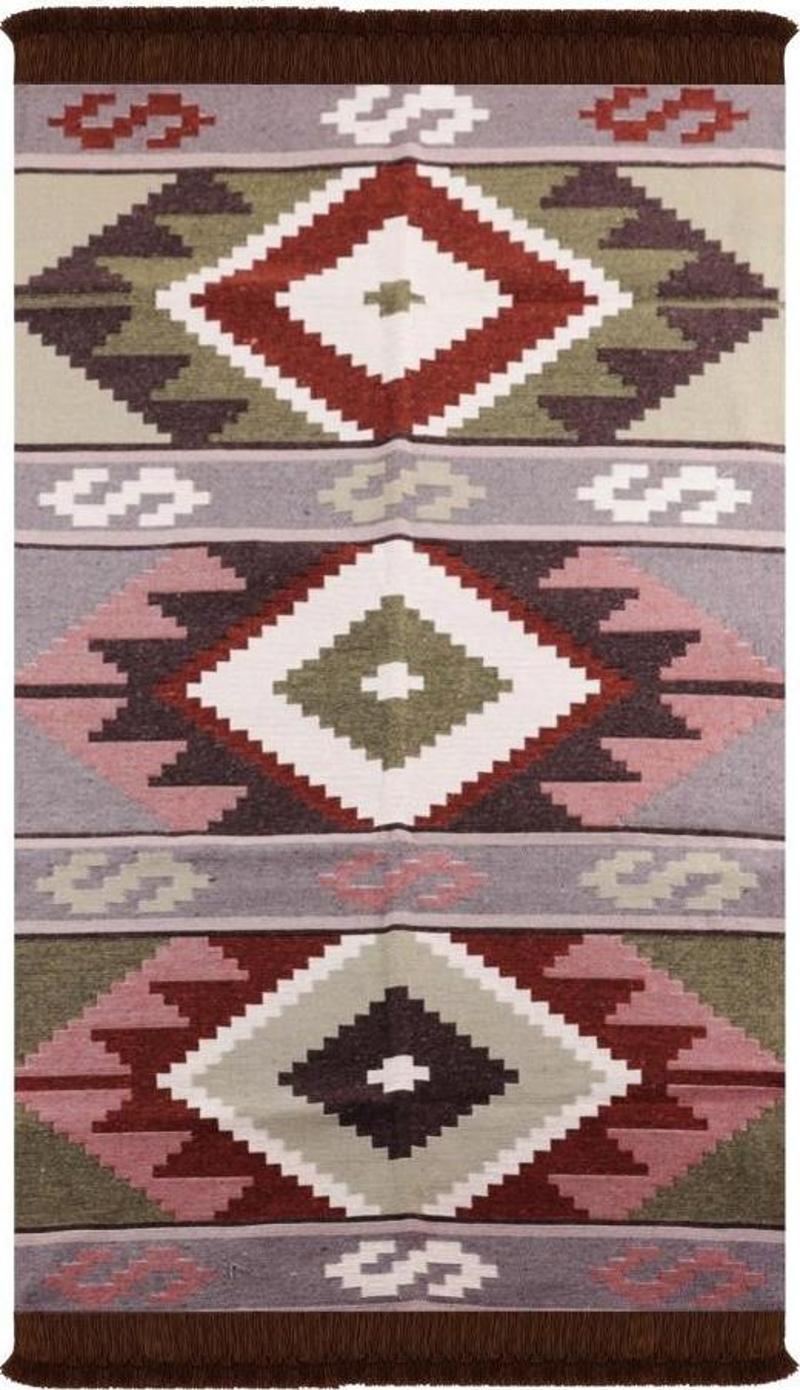 Çift Taraflı Kilim, Makinede Yıkanabilir, Modern Desenli, 80*150 cm, SA1583B