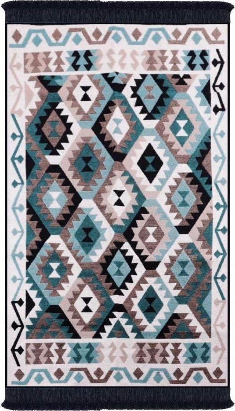 Çift Taraflı Kilim, Makinede Yıkanabilir, Modern Desenli, 80*150 cm, SA1818A