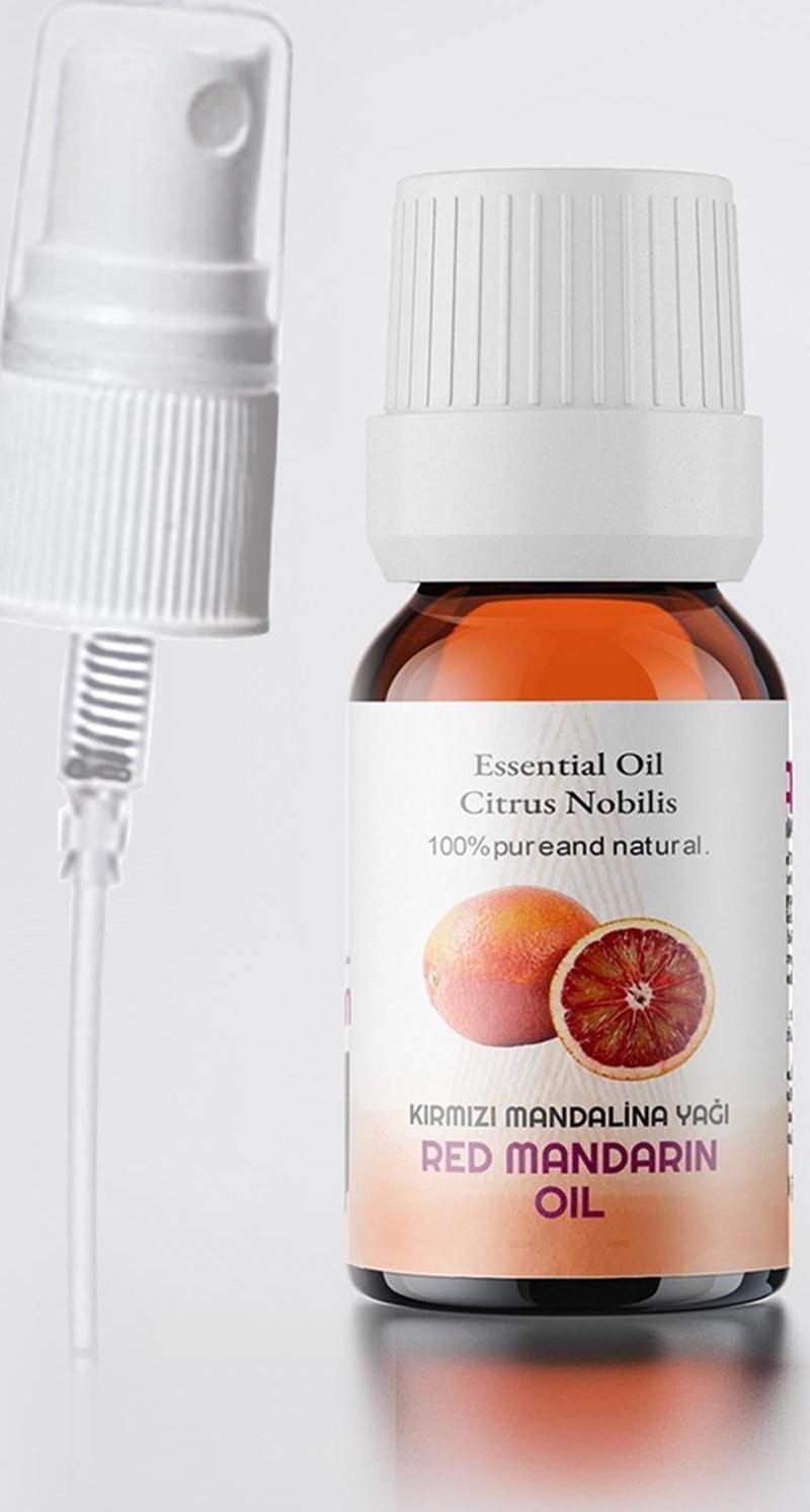 Soğuk Sıkım Kırmızı Mandalina Yağı, %100 Doğal Uçucu Yağ, Red Mandarin Oil 10 ml Sprey Başlıklı