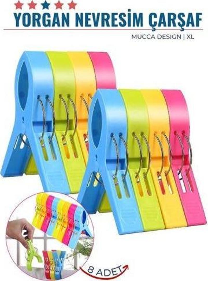 XL Yorgan Nevresim Çarşaf Mandalı 8 ADET Mucca Design